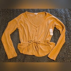 NWT Ardene Waffle Knit Peplum Top Size Small